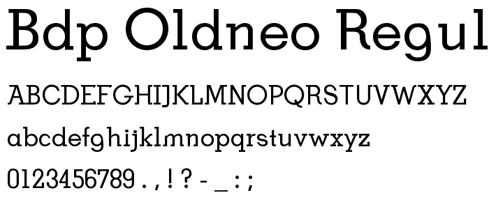 BDP OldNeo Regular font